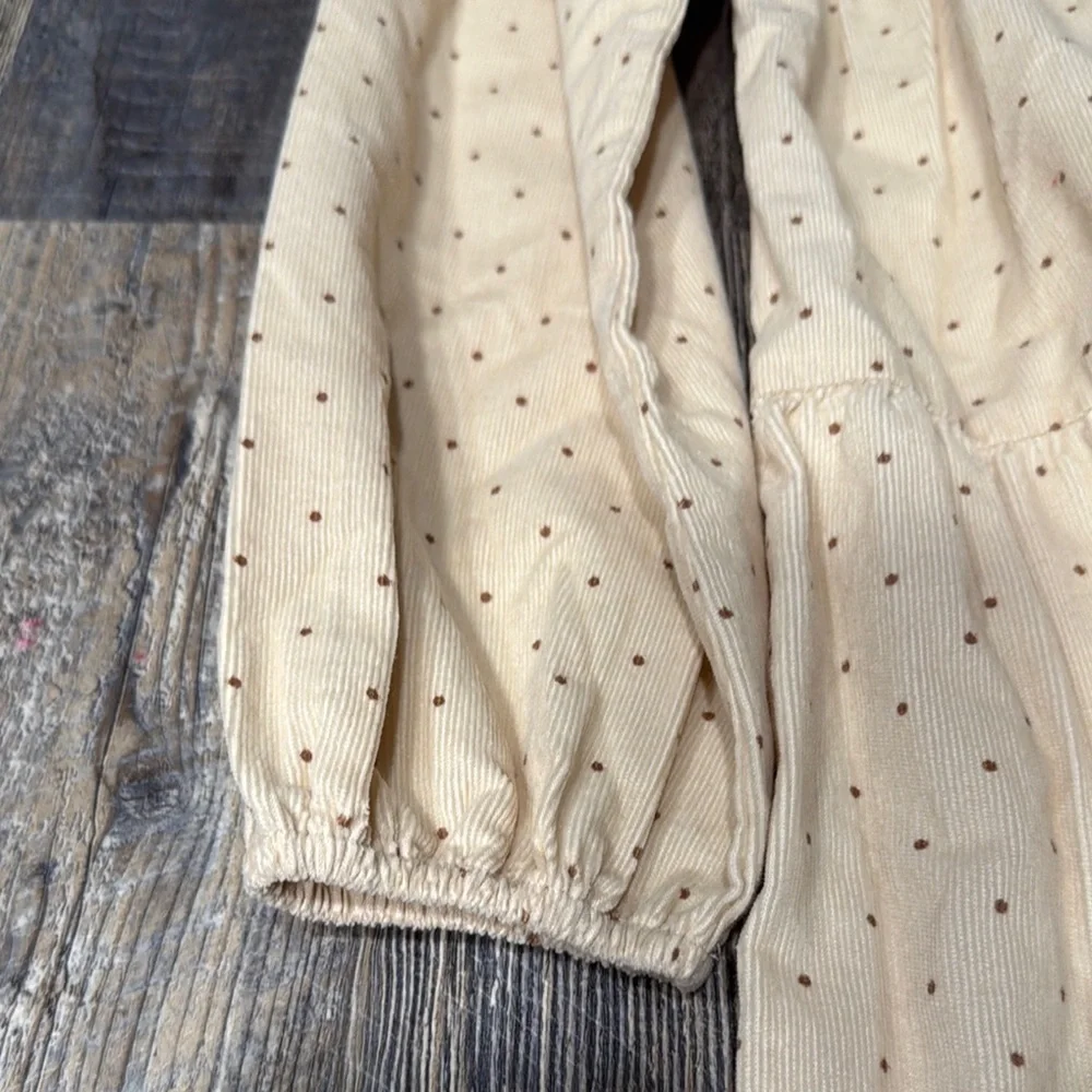 Wonder nation Kids Cream cord raffle Polka Dot Dress